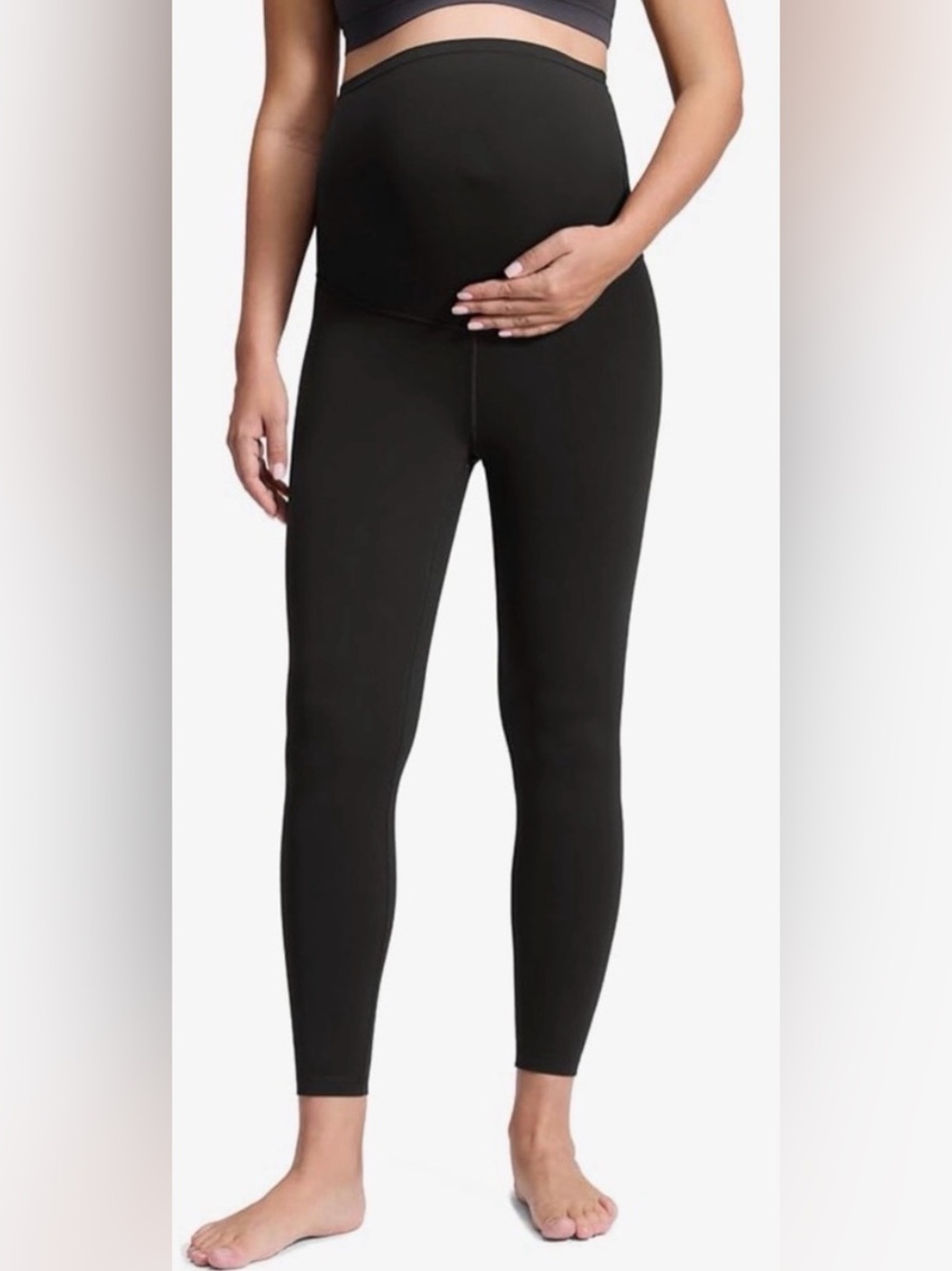 CRZ YOGA Butterluxe Over the Belly Maternity Leggings, 25", Black, sz S